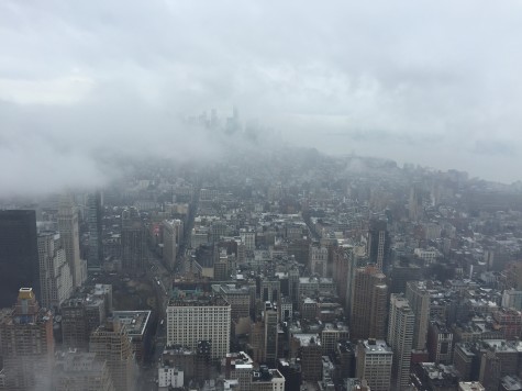 The fog clears away from the top of the Empire State Building, giving the students a wonderful view of New York City.
