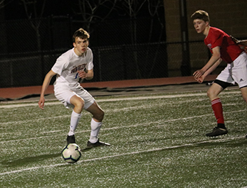 Tyler Dodds, 21, runs after the ball in a game versus Senior during the 2018-2019 season.