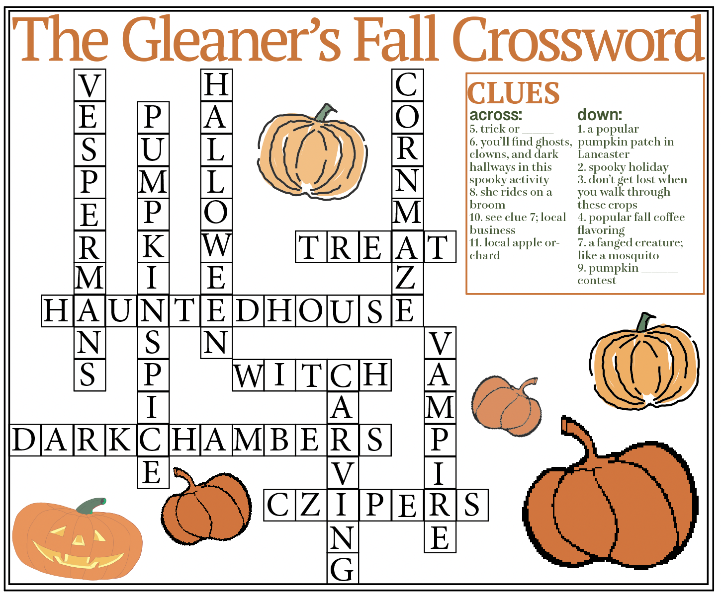 The Gleaner s Fall Crossword The Gleaner