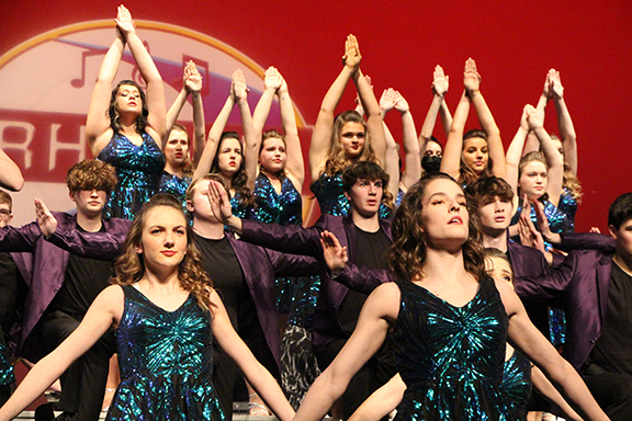 OPENER INTENSITY Show choir members perform "Speechless" at the Bettendorf competition.  The group placed 3rd.